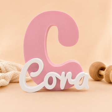 Personalised Initial & Name Sign – Custom Nursery Wall Decor